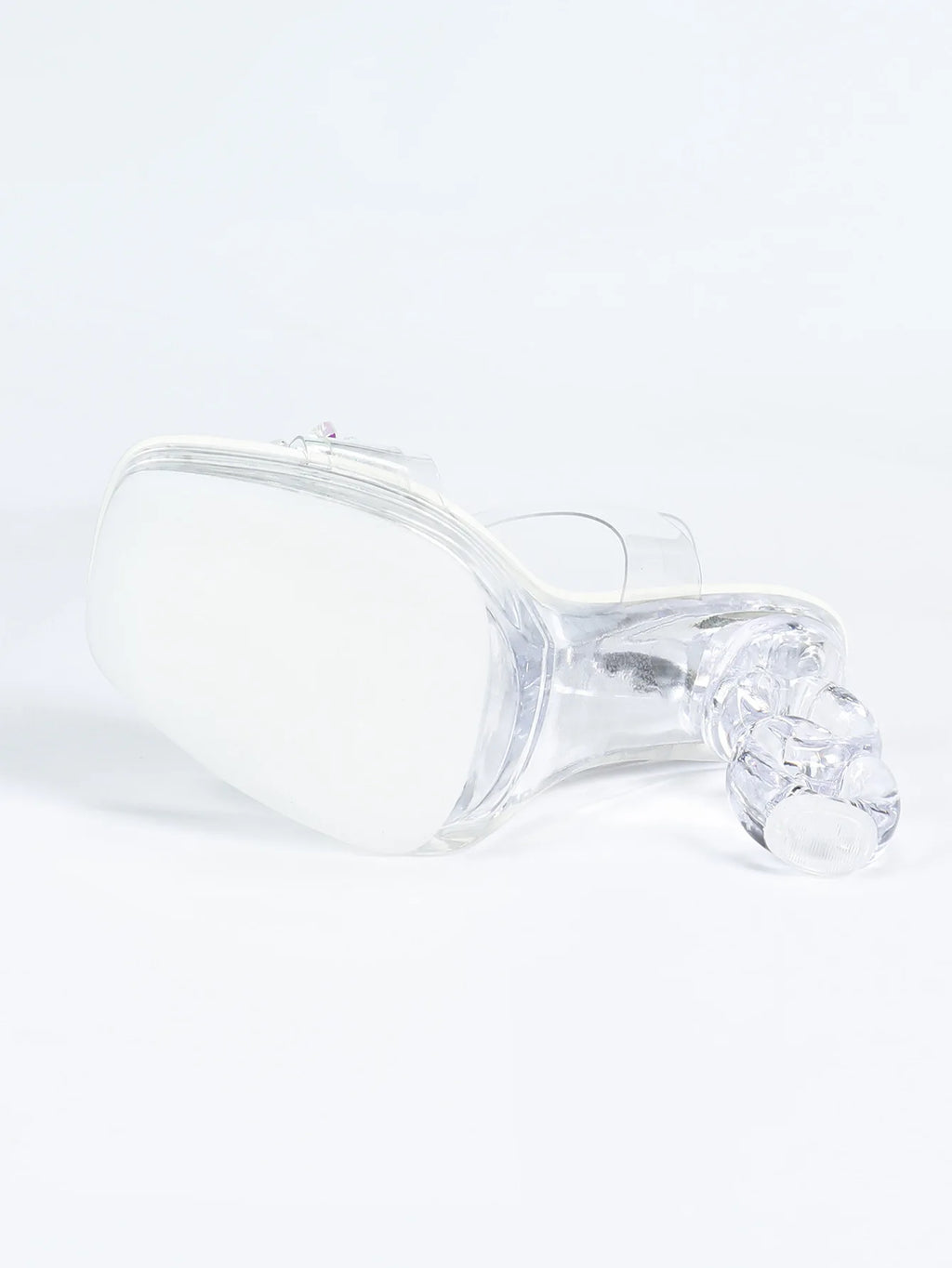 All Transparent PVC Shoes For Women Strange Style 12CM Summer Square Toe Platform High Heels White Crystal Evening Party Sandals