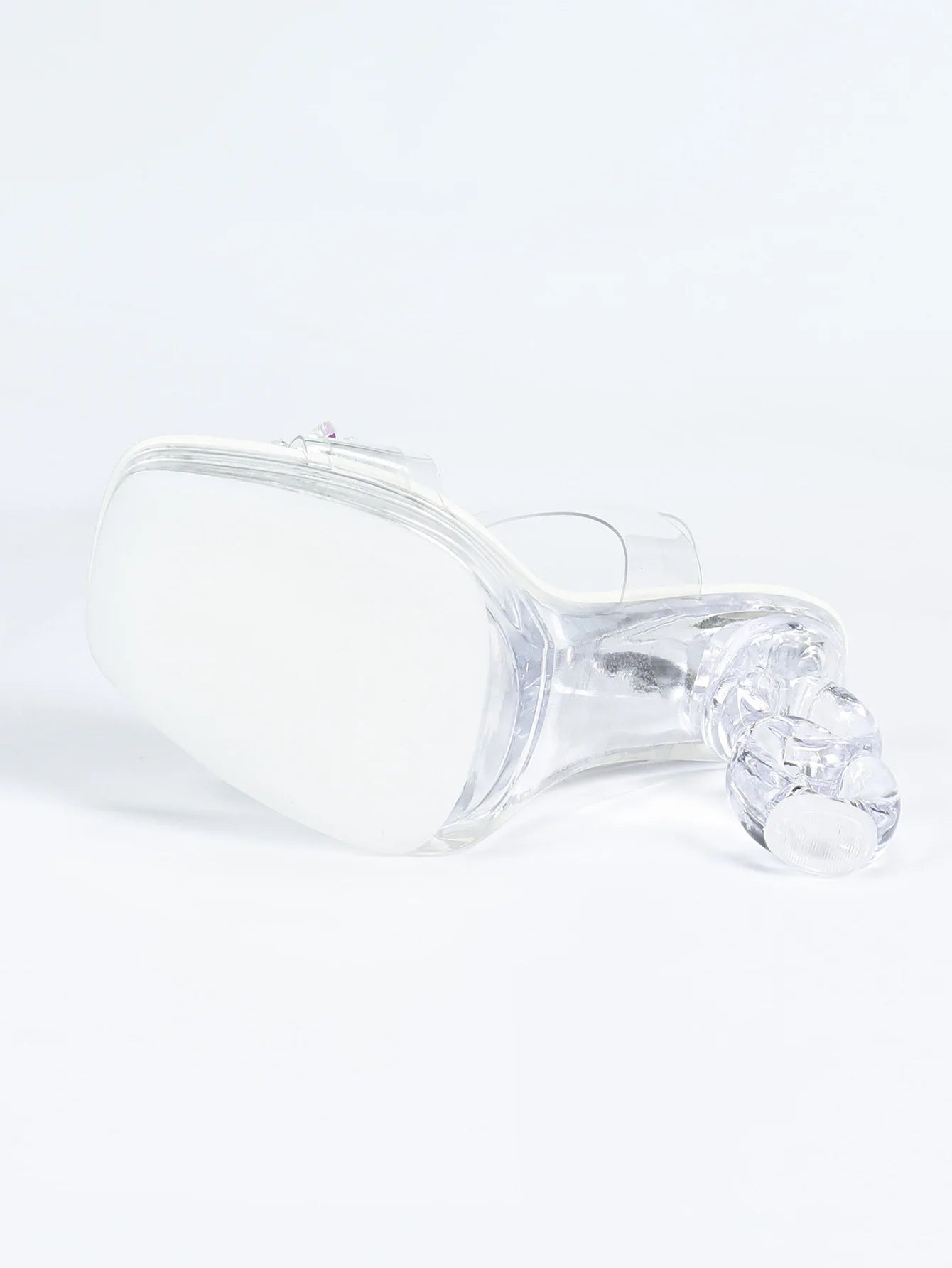 All Transparent PVC Shoes For Women Strange Style 12CM Summer Square Toe Platform High Heels White Crystal Evening Party Sandals