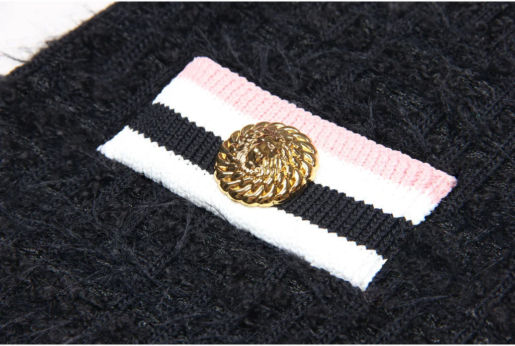 ZJYT Autumn Designer Single Breasted Cardigan Sweaters for Women Knitting Tops Short Sleeve Knitwears Jersey Mujer Blue 2024 New