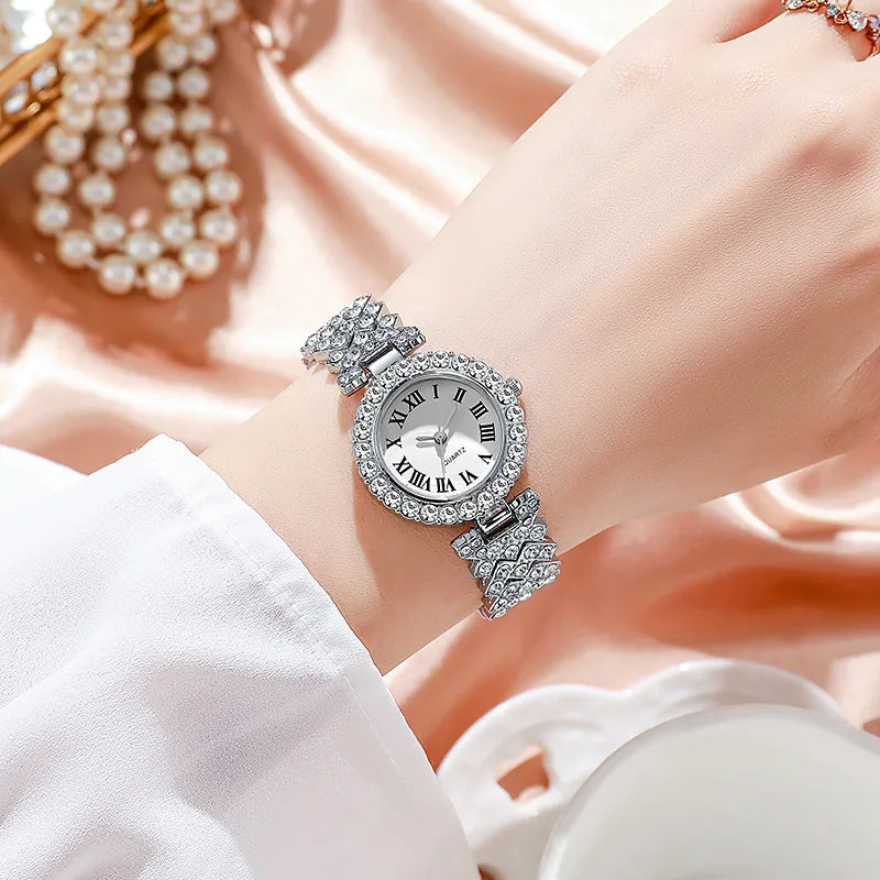 1/3PCS Luxury Rhinestone Women Watches Fashion Roma Dial Quartz Watch for Women Clock（Without Box）