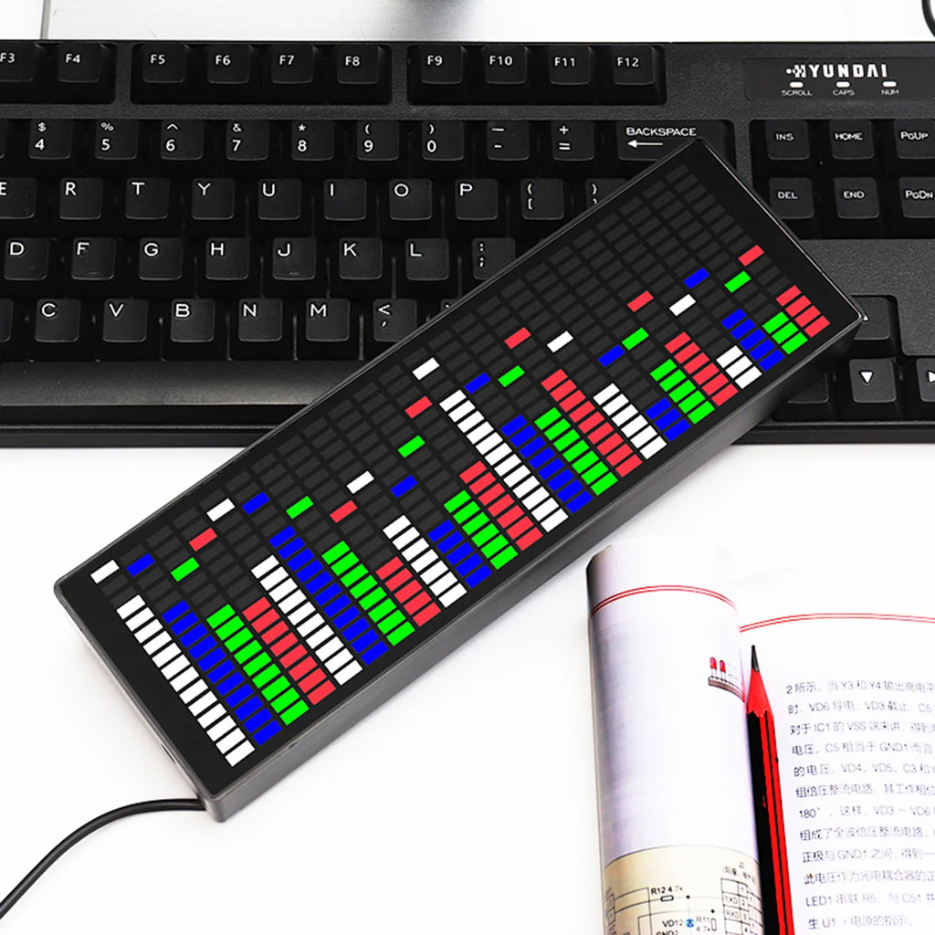 DIY LED Music Spectrum Sound Wave Electronic Kit 1624 Segment Rhythm Light Parts Level Display Indication Welding