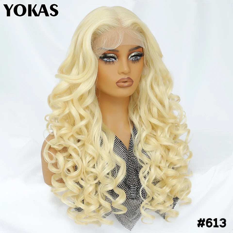 Latisha Lace Frontal Wig Synthetic 13x6 Curly Pre-Plucked Lace Frontal Wig With Baby Hair For Female 24" Lace Frontal Women Wigs