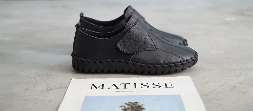 Ballet Flats Women Shoes Loafers Genuine Leather Woman Flats Slip On Women's Loafer Female Moccasins  Mom Work Shoes 35-42