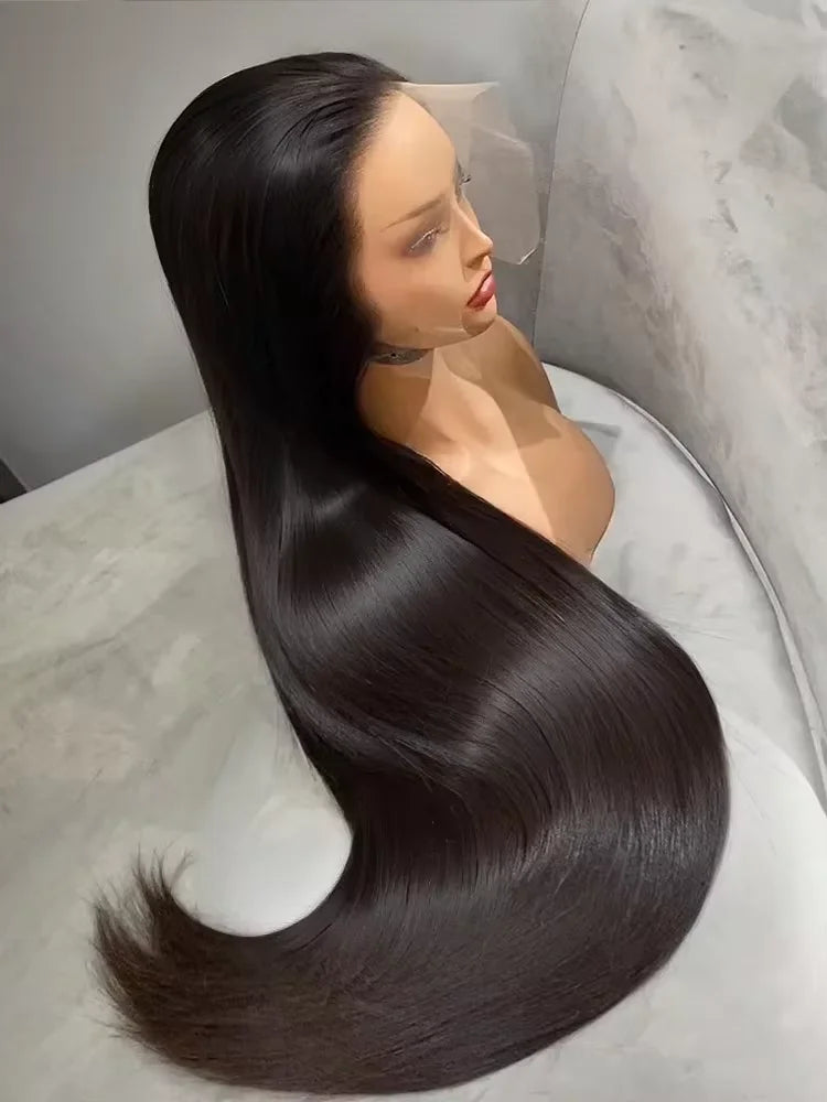 30 36 Inch Bone Straight 13x6 Lace Front Human Hair Wig Super Double Drawn Lace Frontal Wigs For Women 100% Vietnamese Remy Hair