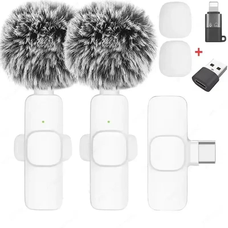 Lavalier Microphone Audio Video Recording Mini Replaceable Windproof Fleece Microphone for vlog YouTube Shooting Wireless Mic