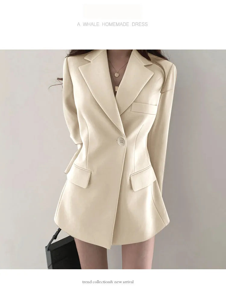 Autumn Winter Slim Women's Blazers Chic Casual Office Lady Suit Solid Fashion Coat Luxury Female Blazer Mujer Korean Style