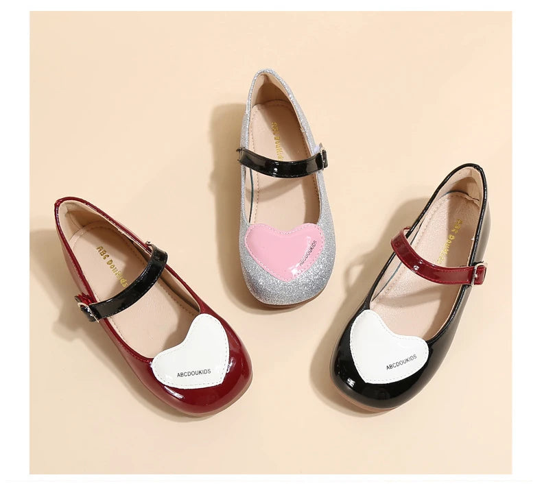 2023 Autumn Girl Leather Shoes New Elegant Party Children Princess Shoes Light Shallow Comfy Kids Flats Shoes Fashion Versatile