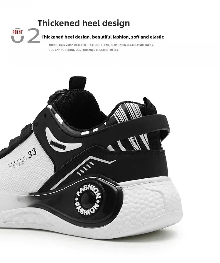 LATV Mens Sneakers with Rotating Buckle Comfy Non Slip Lace up Durable Shoes for Mens Outdoor Activities