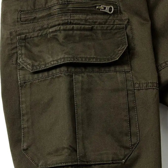 Loose Fit Men's Casual Cotton Work Trousers Outdoor Leisure Pants Multi ket Straight Leg Long Trousers Wear Resistant