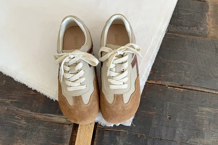 Careaymade-Genuine Leather wider toe women's shoes,soft sole comfortable casual single shoes,lace Barefoot small white shoes