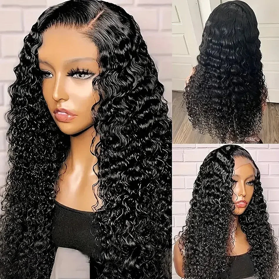Deep Wave 13x6 Hd Lace Frontal Wigs 250 Density Women Water Wave Curly 13x4 Transparent Lace Front Highlight Wigs Human Hair