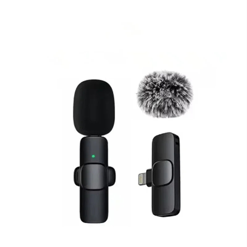Lavalier Microphone Audio Video Recording Mini Replaceable Windproof Fleece Microphone for vlog YouTube Shooting Wireless Mic