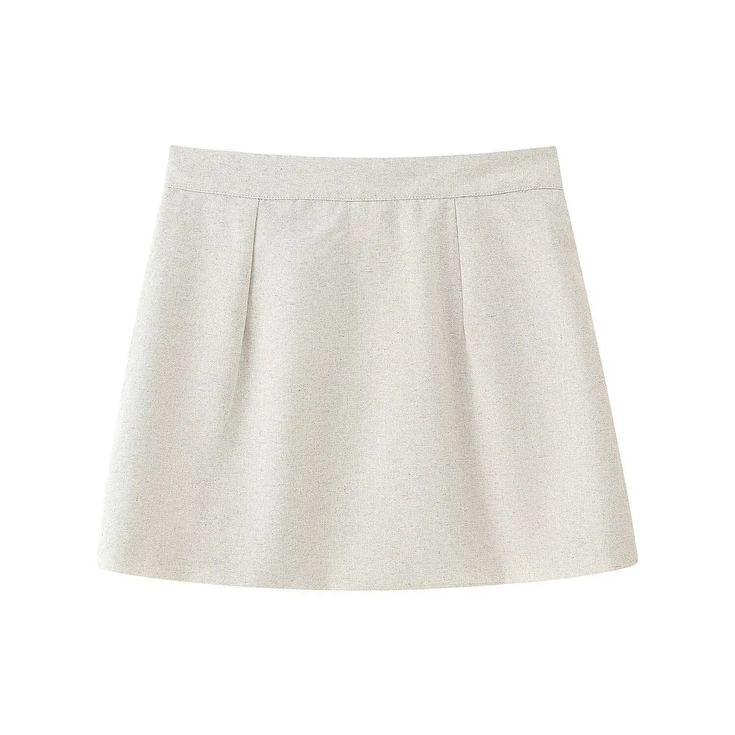 2025 New Set Women's Asymmetric Buckle Vest Short Skirt Set Round Neck Sleeveless Top A-line Skirt Summer New Casual Chic Set