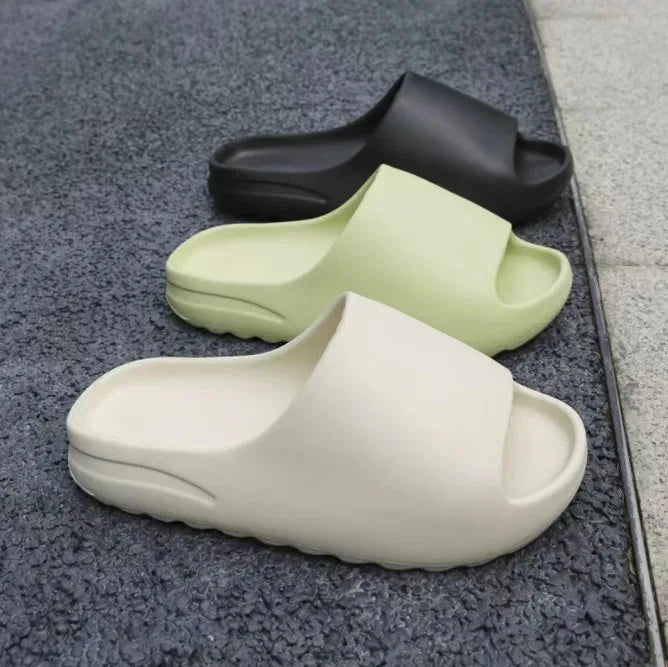 Pallene 2025 New Men's Slippers Thick-sole Comfortable Men Sandals Non-slip Soft Sole Bathroom Slides Concise Light Men Slides