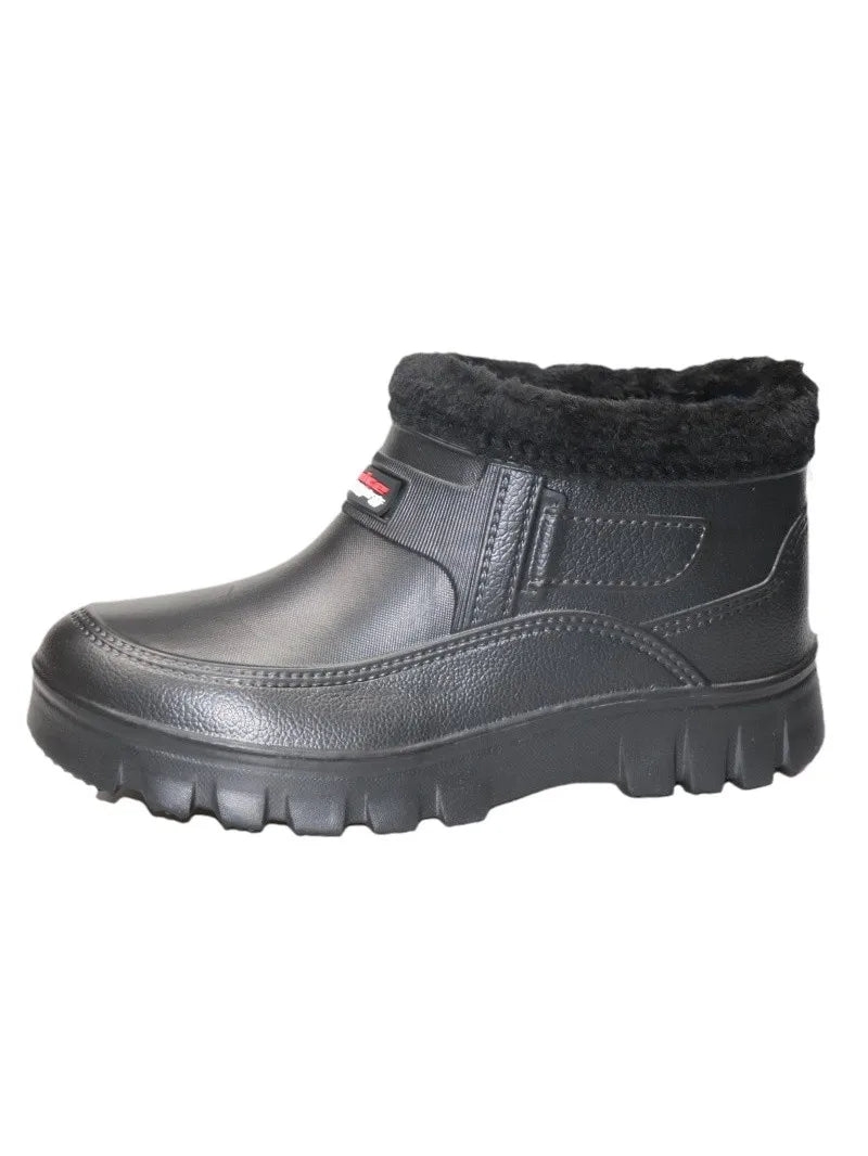 Men's Winter Snow Boots Waterproof Warm Fce Work oes Kitchen Hygiene Cotton Single oes for Laundry