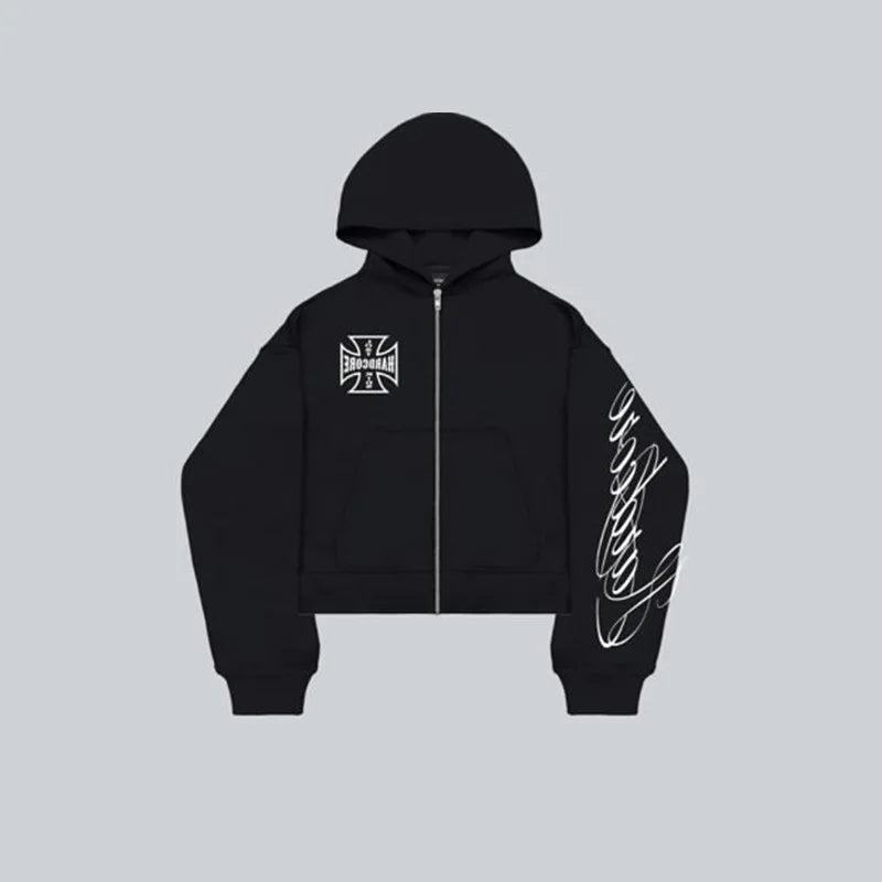 American retro American style new fashionable street style personalized hooded jacket casual suit sweatshirt street wear