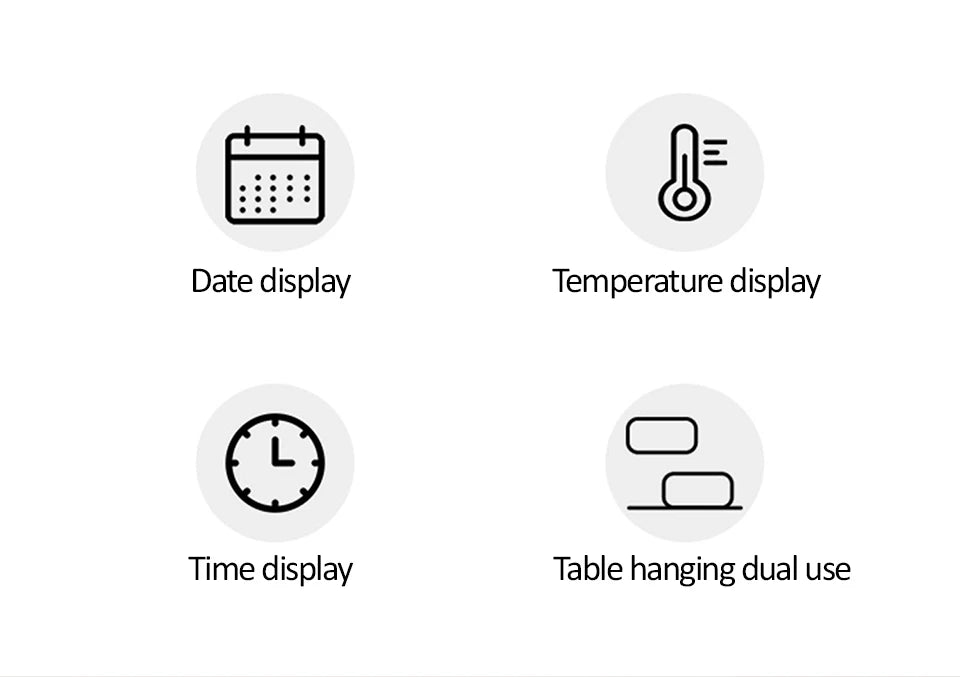 LCD Digital Wall Clock Time with Date Temperature Display Electronic Alarm Clock Modern Table Clock for Bedroom Home Decoration