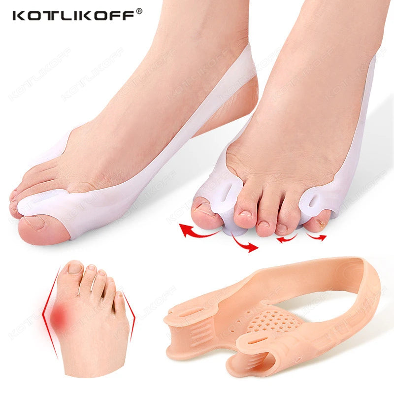 1 Pair Silicone Toe Separator Hallux Valgus Bunion Corrector Hammer Toe Straightener Foot Pain Relief Orthopedic Pedicure Tools