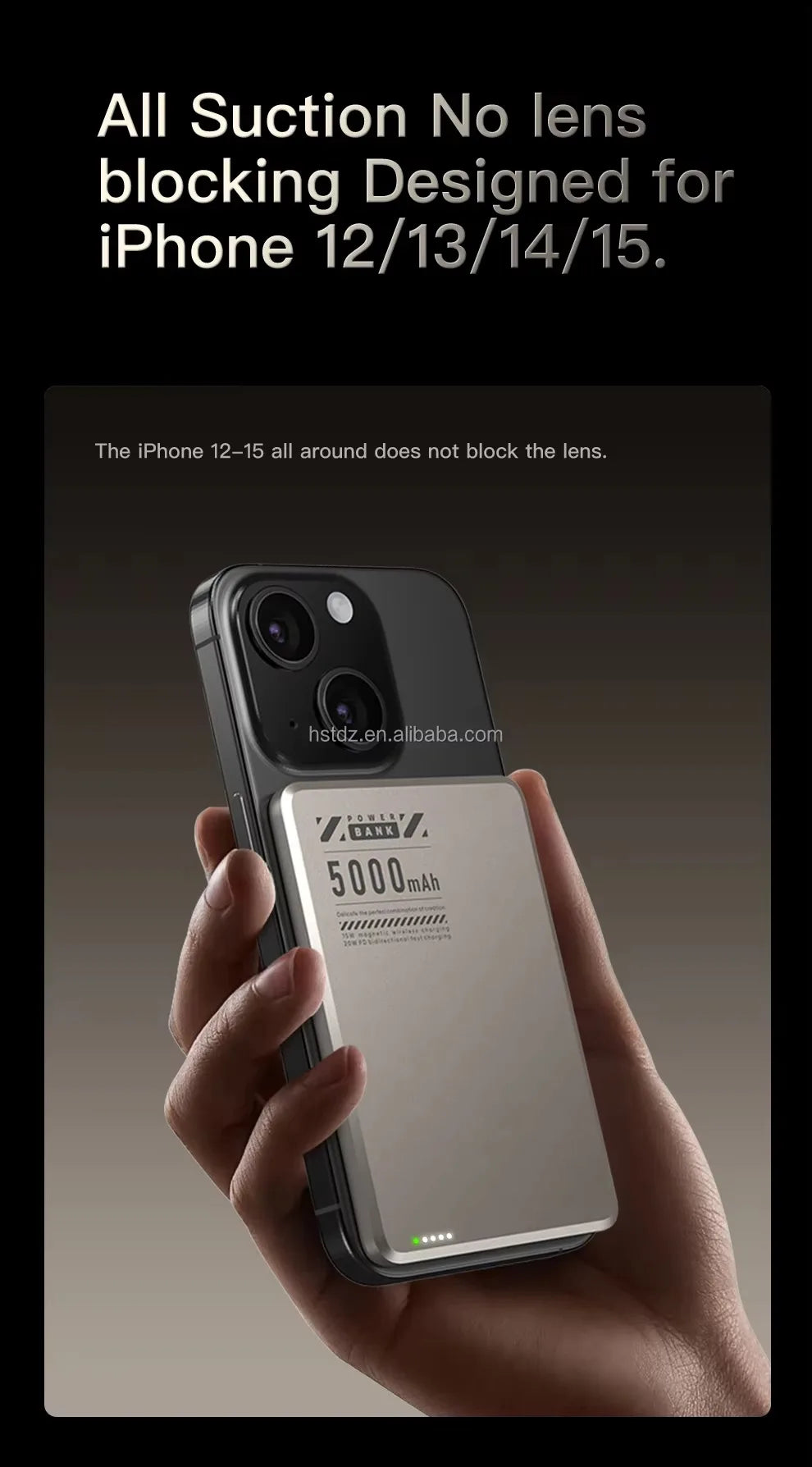 Portable travel Thin 0.65cm Magnetic Metal Wireless Charger 5000mAh Bi-directional Fast Charge PD20W Power bank External battery