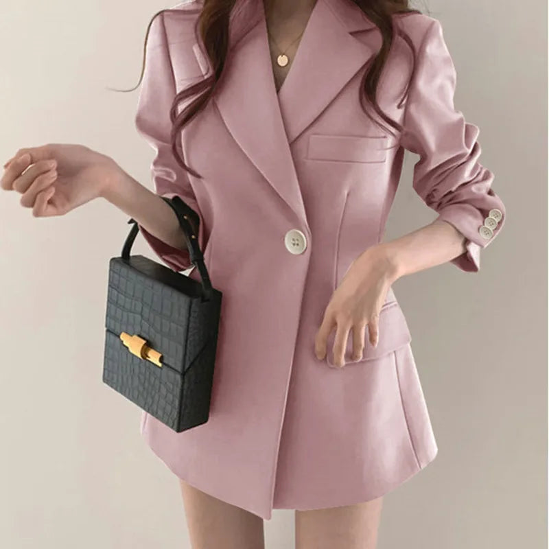 Autumn Winter Slim Women's Blazers Chic Casual Office Lady Suit Solid Fashion Coat Luxury Female Blazer Mujer Korean Style
