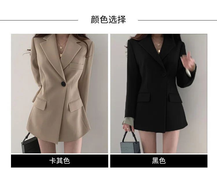 Autumn Winter Slim Women's Blazers Chic Casual Office Lady Suit Solid Fashion Coat Luxury Female Blazer Mujer Korean Style