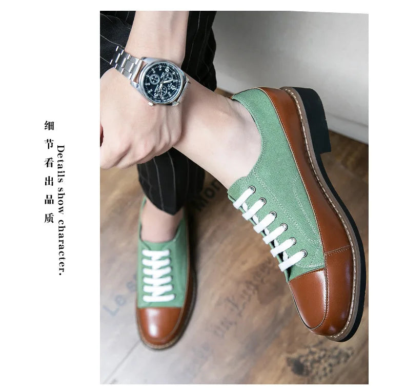 Leather Shoes Men Casual Lace Up Loafers High Quality Low Heel Platform Shoes Leather Premium Casual Luxury Brand Oxford Shoes