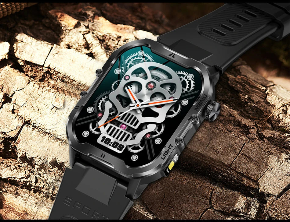 2024 New For Xiaomi Military Smart Watch Men Outdoor Sports Flashlight Fitness Watches Health Monitor 1.96" BT Call Smartwatch