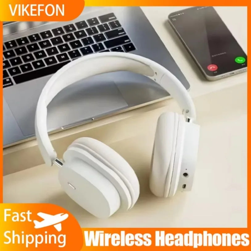 Bluetooth 5.3 Fashion Wireless Headphones HIFI Stereo Gaming Earphones Portable Over-ear Business Headset Low Latency With Mic