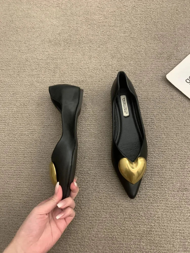 Elegant Black Flat Bottomed Single Shoes For Women New Spring Autumn/Winter French Style Soft Bottomed Comfortable Commuting Sho