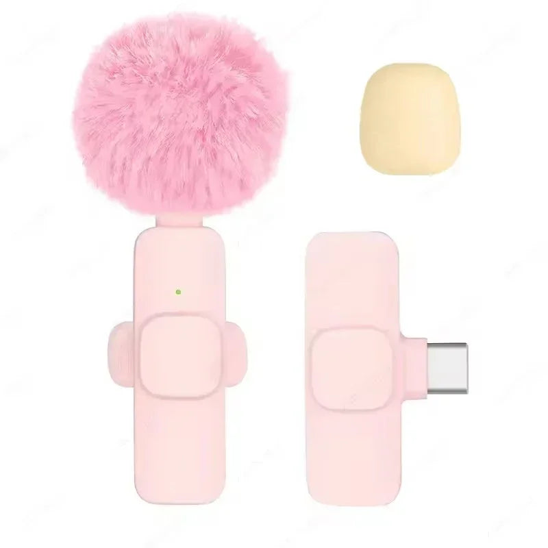 Lavalier Microphone Audio Video Recording Mini Replaceable Windproof Fleece Microphone for vlog YouTube Shooting Wireless Mic
