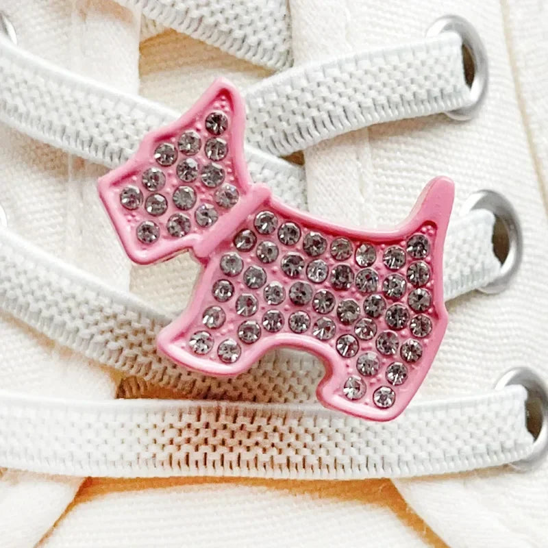 1 PCS Girls Pink Shoelace Charm Buckle Shoe Laces Charms for Sneakers Shoes Decorations Fashion DIY Shoelaces Accessories New