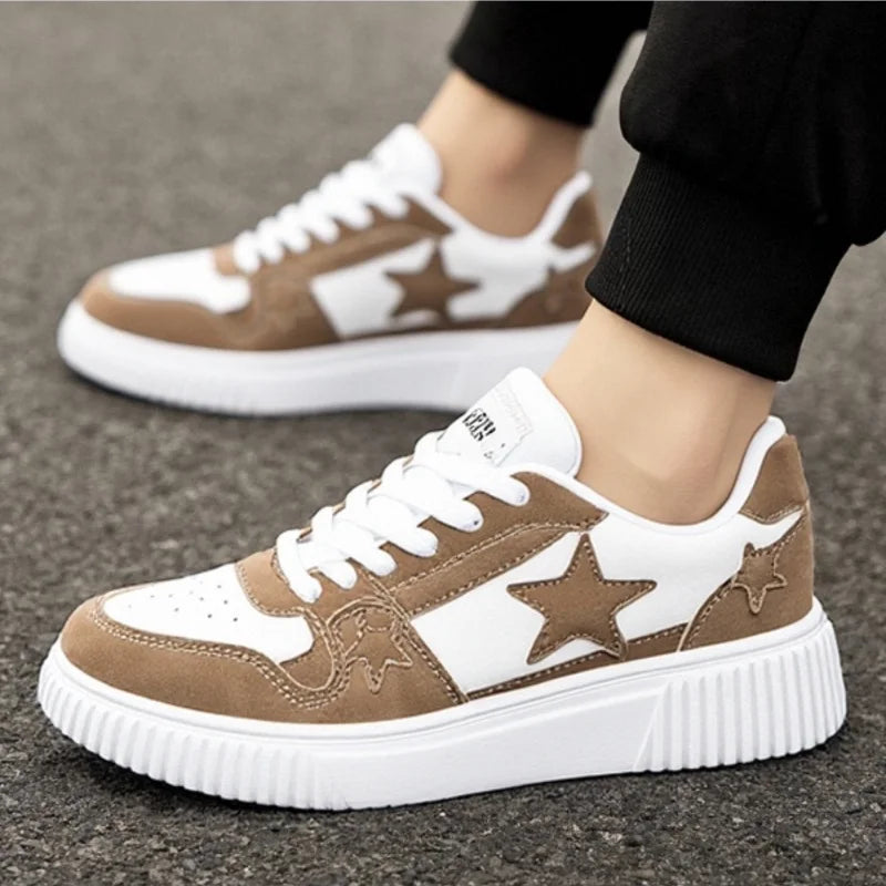 YRZL White Sneakers for Men Women PU Leather Comfortable Walking Shoes Lightweight Waterproof Skateboard Shoes Men