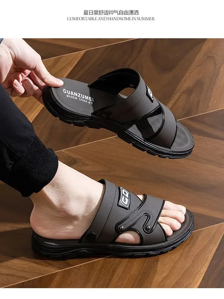 Simple Comfort Mens Slippers Soft Sole Versatile Men Shoe 2025 Summer Comfort Men Sandals Thick Soled Anti Slip Men Casual Shoes