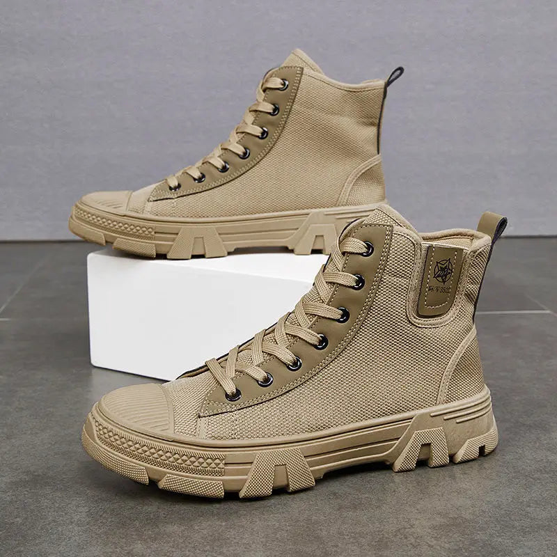 Man Shoes Lace Up Warm Industrial Safety High Cut Boots for Men with Fur Work Winter Footwear Cheap Casual Classic Non Slip Y2k