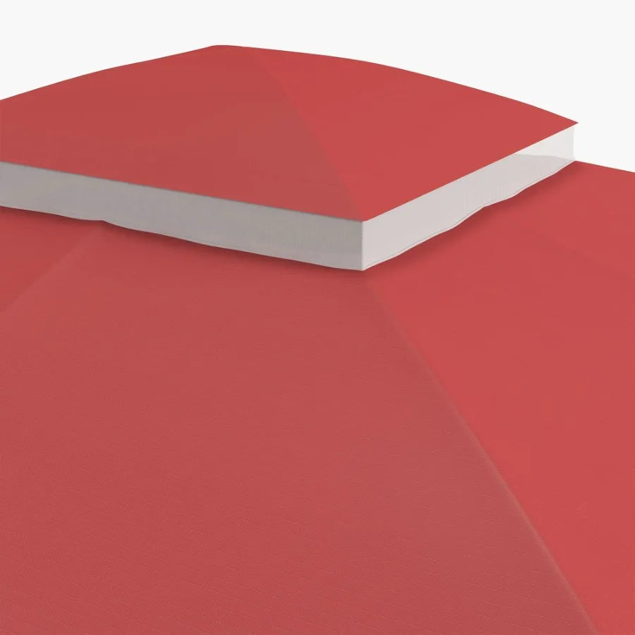 10' x 12' Gazebo Canopy Replacement 2Tier Outdoor Gazebo Cover Top Roof with Drainage Holes TOP ONLY Wine Red