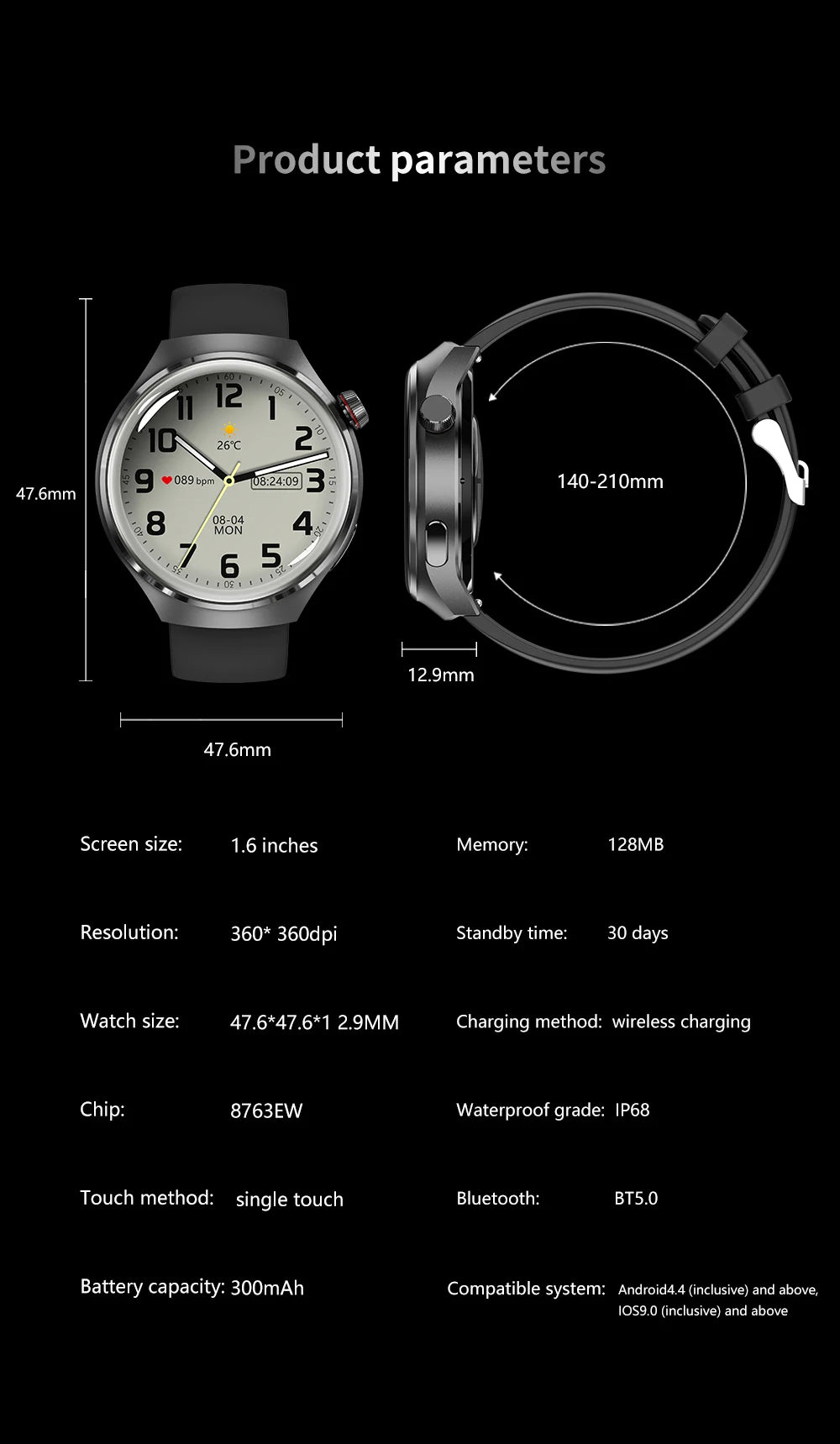 2025 New Smart Watch Heart rate Health Monitor Bluetooth Call NFC GPS Tracker IP68 Waterproof SmartWatch Men Women For HUAWEI