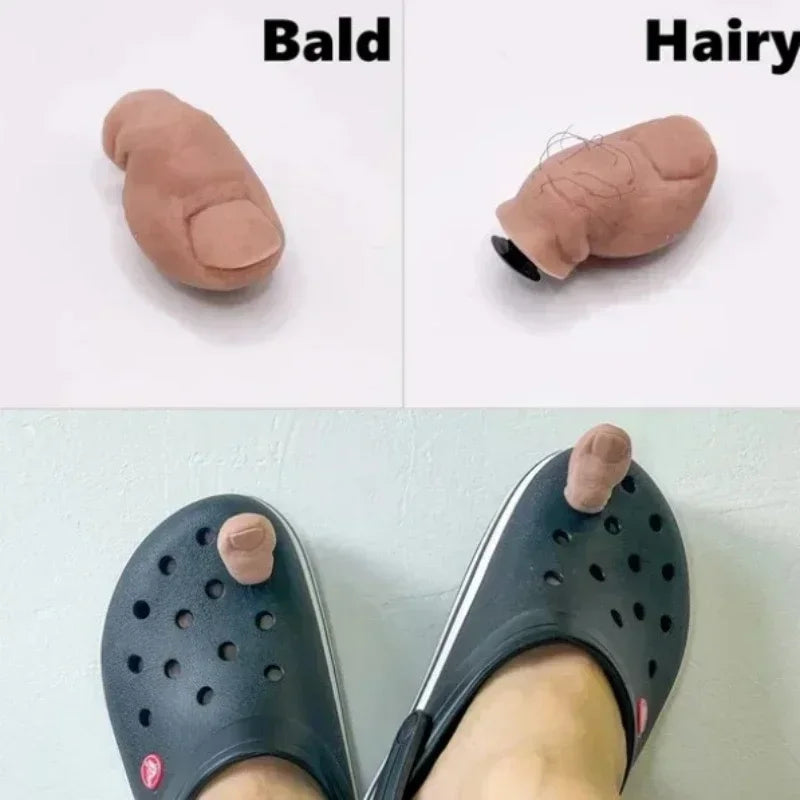 New 1Pcs Imitation Big Toe Slipper Decoration Thumbs Up Spoof Creative Hole Shoe Charms Kids Adult Sandals Funny Pin Accessories