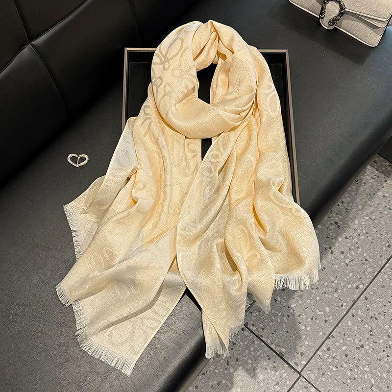 New Ladies Elegant Print Hijab Tencel cotton long scarf With Four Seasons Sun Protection Scarf Decoration Shawl Wrap Headscarf
