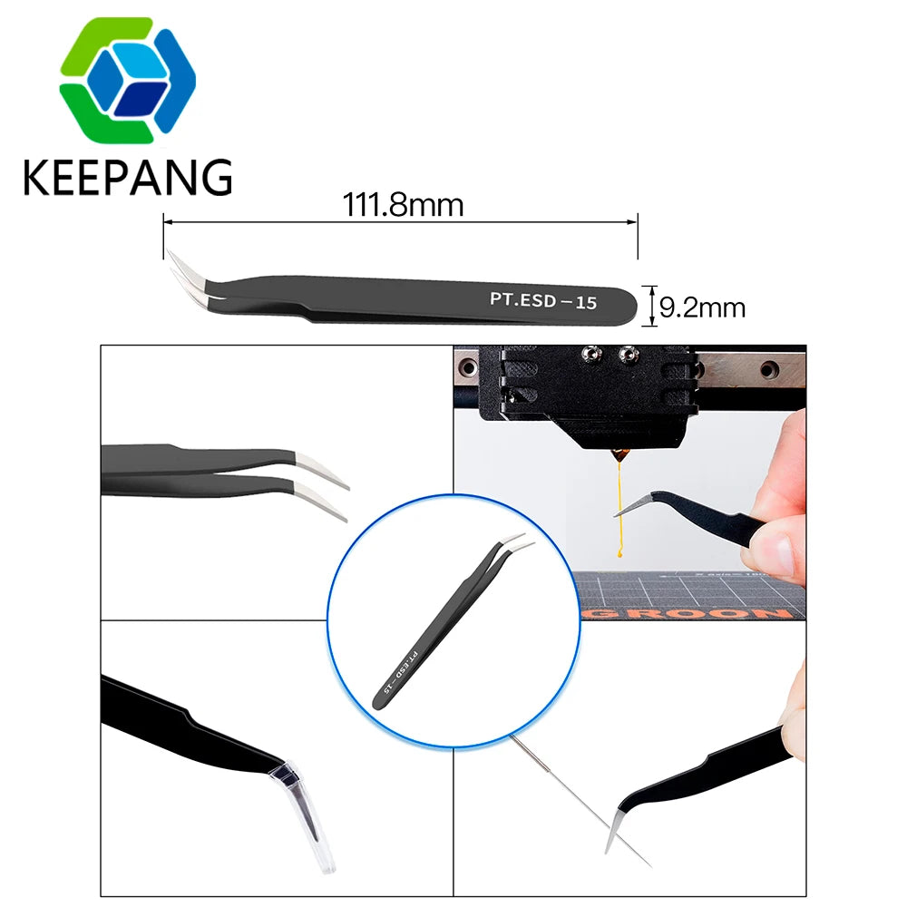 3D Printer Tool Kit Nozzle Cleaning Pliers Tweezers File Deburring Trimming and Grinding Tool Set 3D Printing Accessories