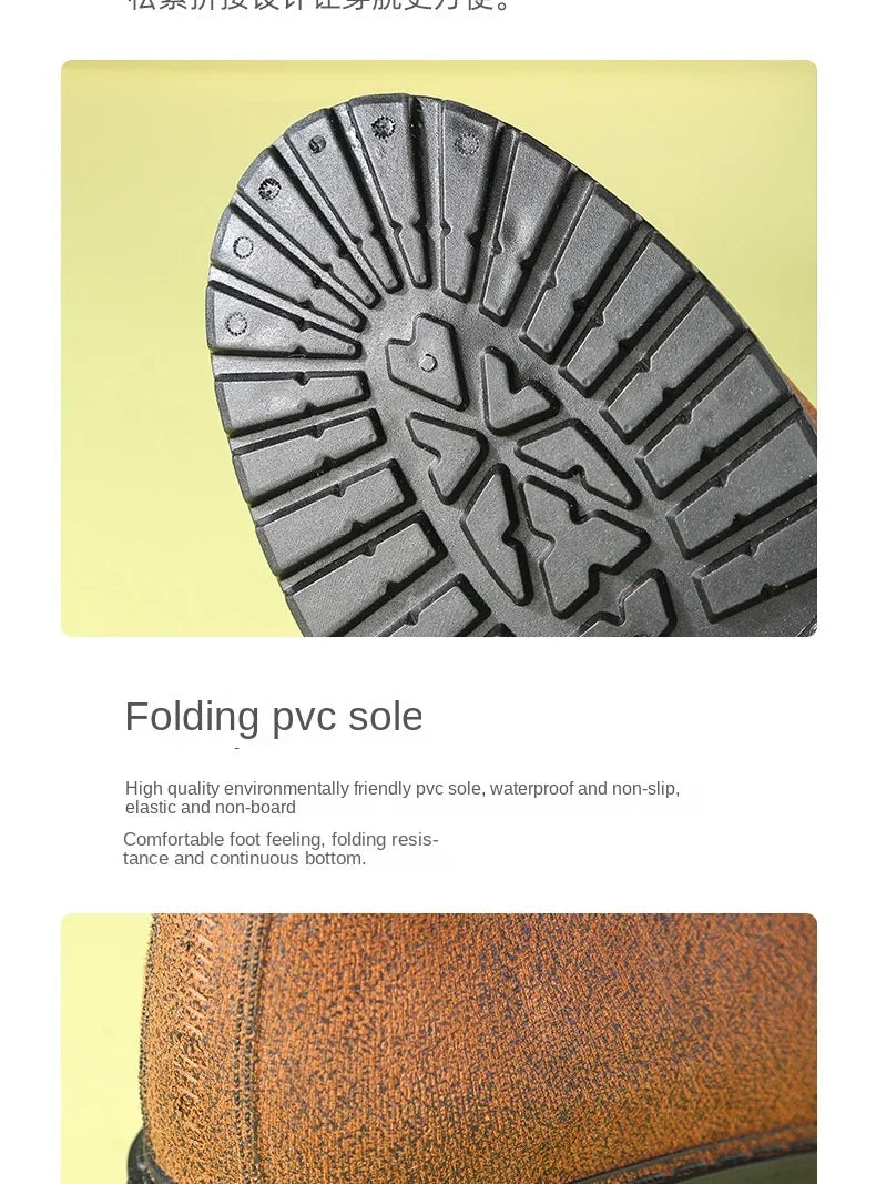 Men's Fashion Plastic Rain Boots  Spring and Autumn Non-slip Trend Low Cut Kitchen Fishing Work Car Wash Rubber Shoes Boots