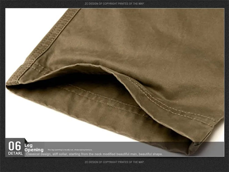 Loose Fit Men's Casual Cotton Work Trousers Outdoor Leisure Pants Multi ket Straight Leg Long Trousers Wear Resistant