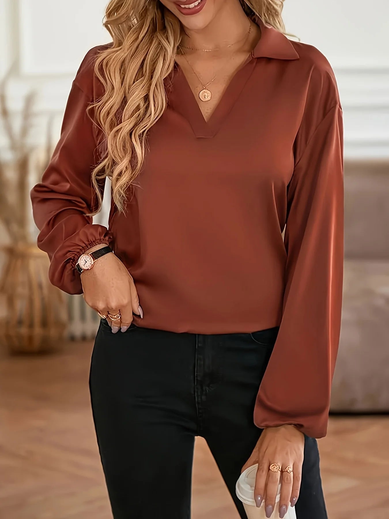 Women Plus Size Woven Spring And Summer Shirt