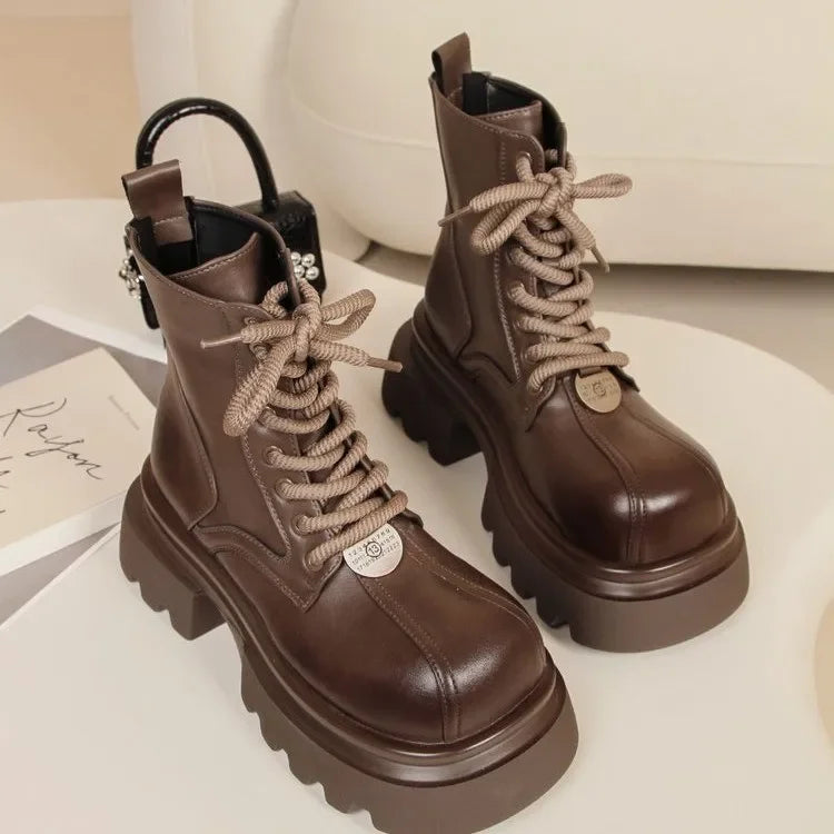 Women Flats Ankle Cool Boots Autumn Designer Platform Shoes 2024 New Brand Fashion Dress Chelsea Boots Walking Zapatillas Female