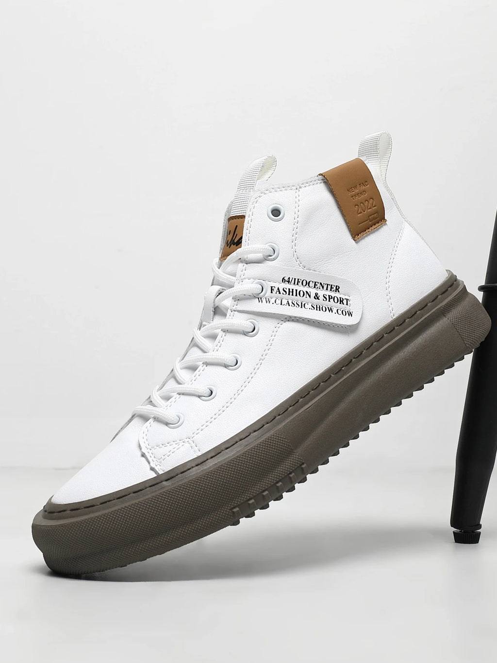 Men's Shoes Autumn and Winter New White Shoes Fashion Sneakers Sports High-Top Trendy Shoes Business Casual Breathable Thick-Soled Shoes Outdoor Casual Shoes