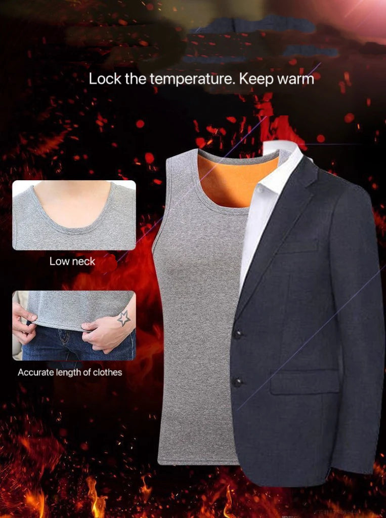 1pcs Men Thermal Underwear Man Sleeveless Vest Autumn WinterThermo Lingerie Men's Warm Top Thickening Thermo Vest Undershirt