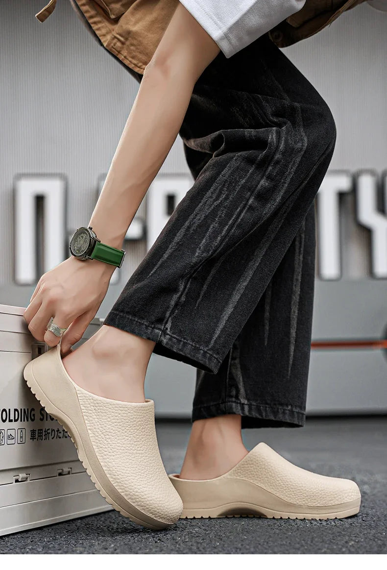 Men's Summer Slippers Non-slip Oil-resistant Chef Shoes Kitchen Shoes For Men Nurse Work Shoe Casual EVA Lightweight Soft Clogs