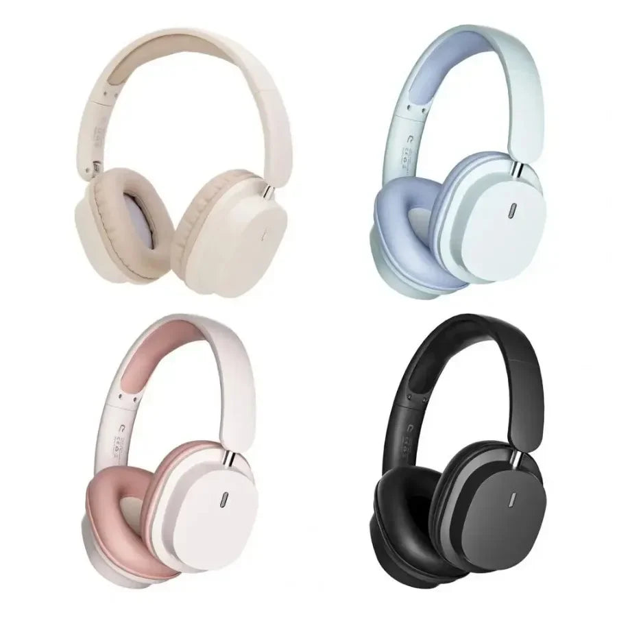 Bluetooth 5.3 Fashion Wireless Headphones HIFI Stereo Gaming Earphones Portable Over-ear Business Headset Low Latency With Mic