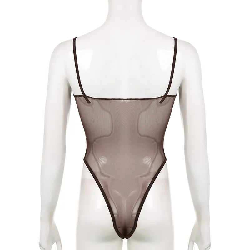 See Through Lingerie Sexy Slim Sleeveless Bodysuit Bow One-Pieces Corset Top Letter Embroidery Bustier Lace Lenceria Femenina