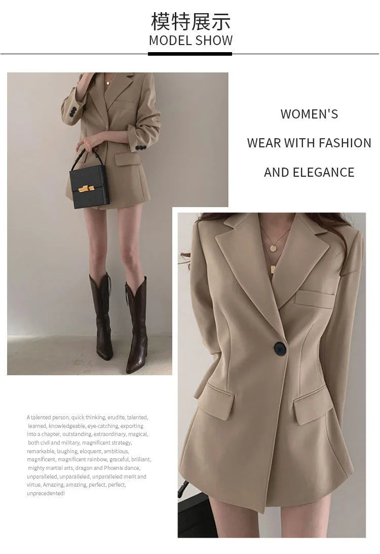 Autumn Winter Slim Women's Blazers Chic Casual Office Lady Suit Solid Fashion Coat Luxury Female Blazer Mujer Korean Style