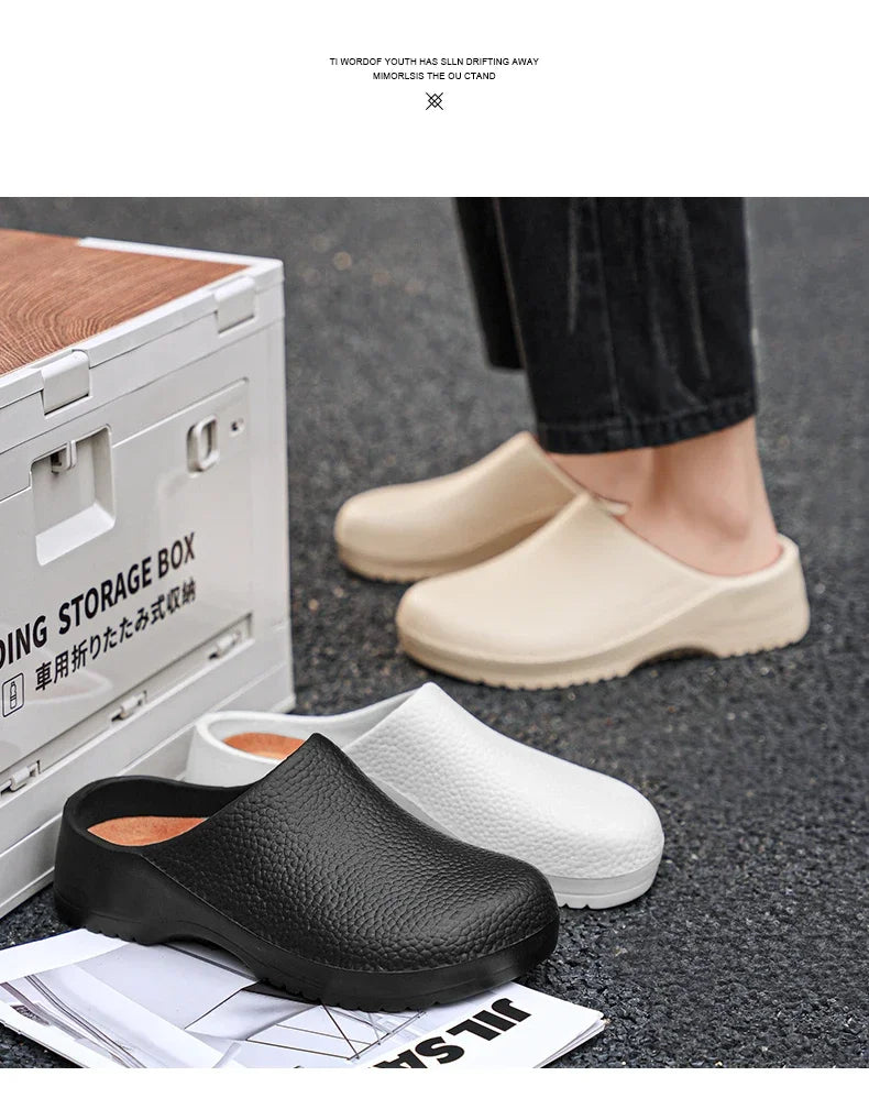 Men's Summer Slippers Non-slip Oil-resistant Chef Shoes Kitchen Shoes For Men Nurse Work Shoe Casual EVA Lightweight Soft Clogs